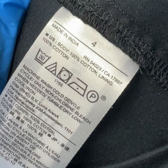 BANANA REPUBLIC BAND WAIST COTTON POPLIN BLACK MIDI DRESS Size 4 - Picture 6 of 7